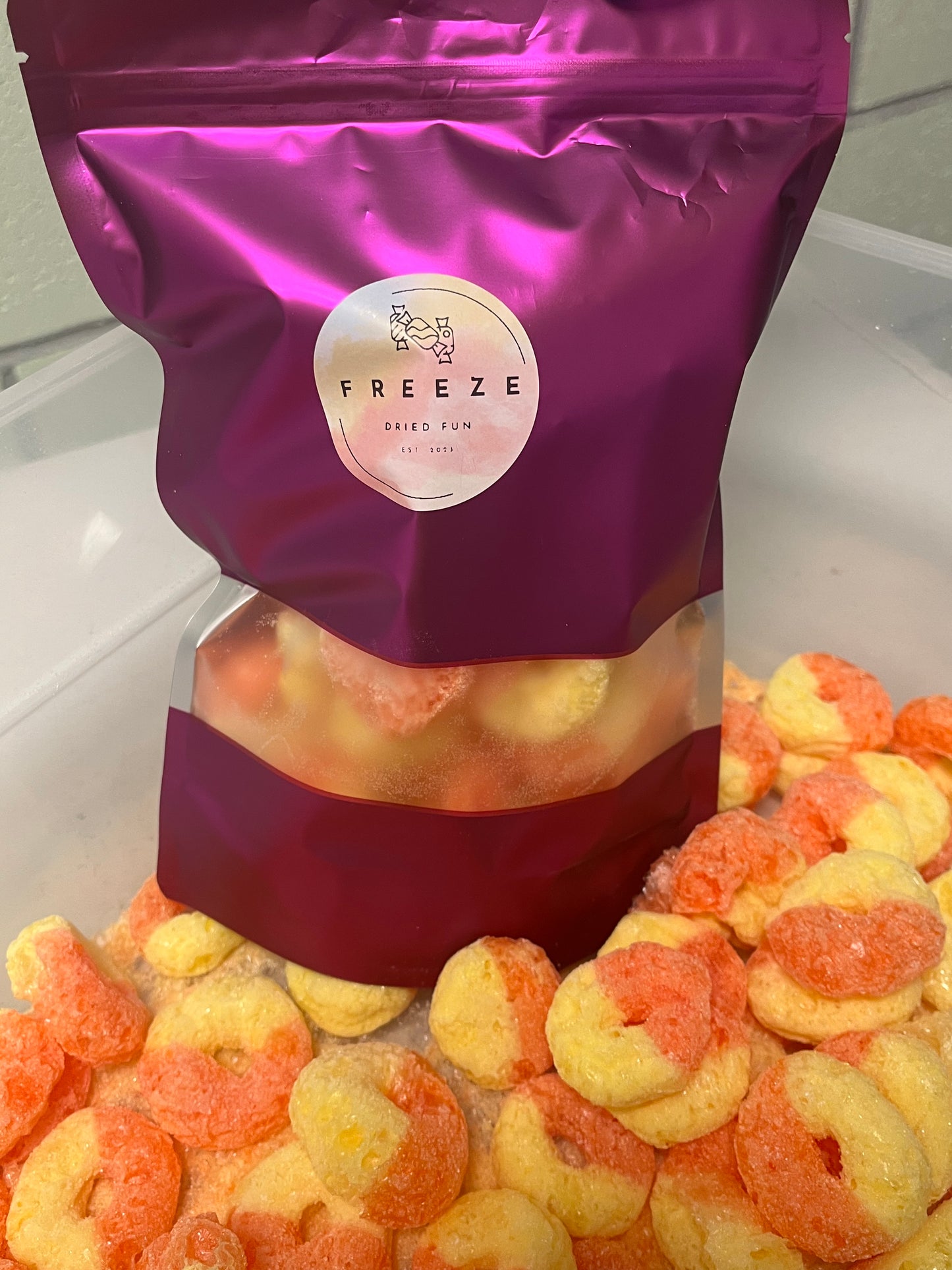 Freeze Dried Peach Ring Candy